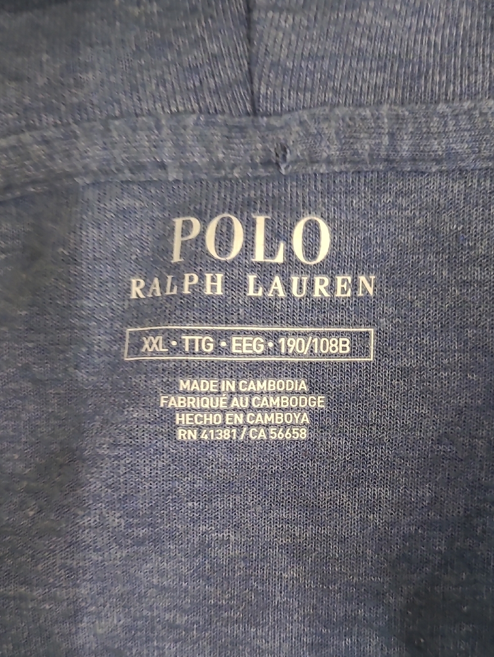 Polo by Ralph Lauren Heathered Navy Full-Zip Hoodie Size XXL - Picture 6 of 12
